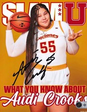 AUDI CROOKS signed (IOWA STATE) SLAM basketball 8X10 photo BECKETT BY085532
