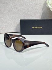 BALENCIAGA BB0272S Streetwear Oval Sunglasses Brown Gradient Lens 56-19-142