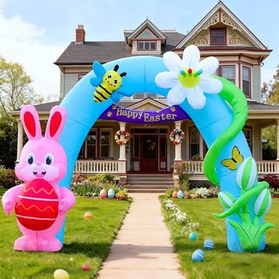  12FT Long Huge Easter Inflatable Bunny Archway Outdoor Huge Bunny Archway