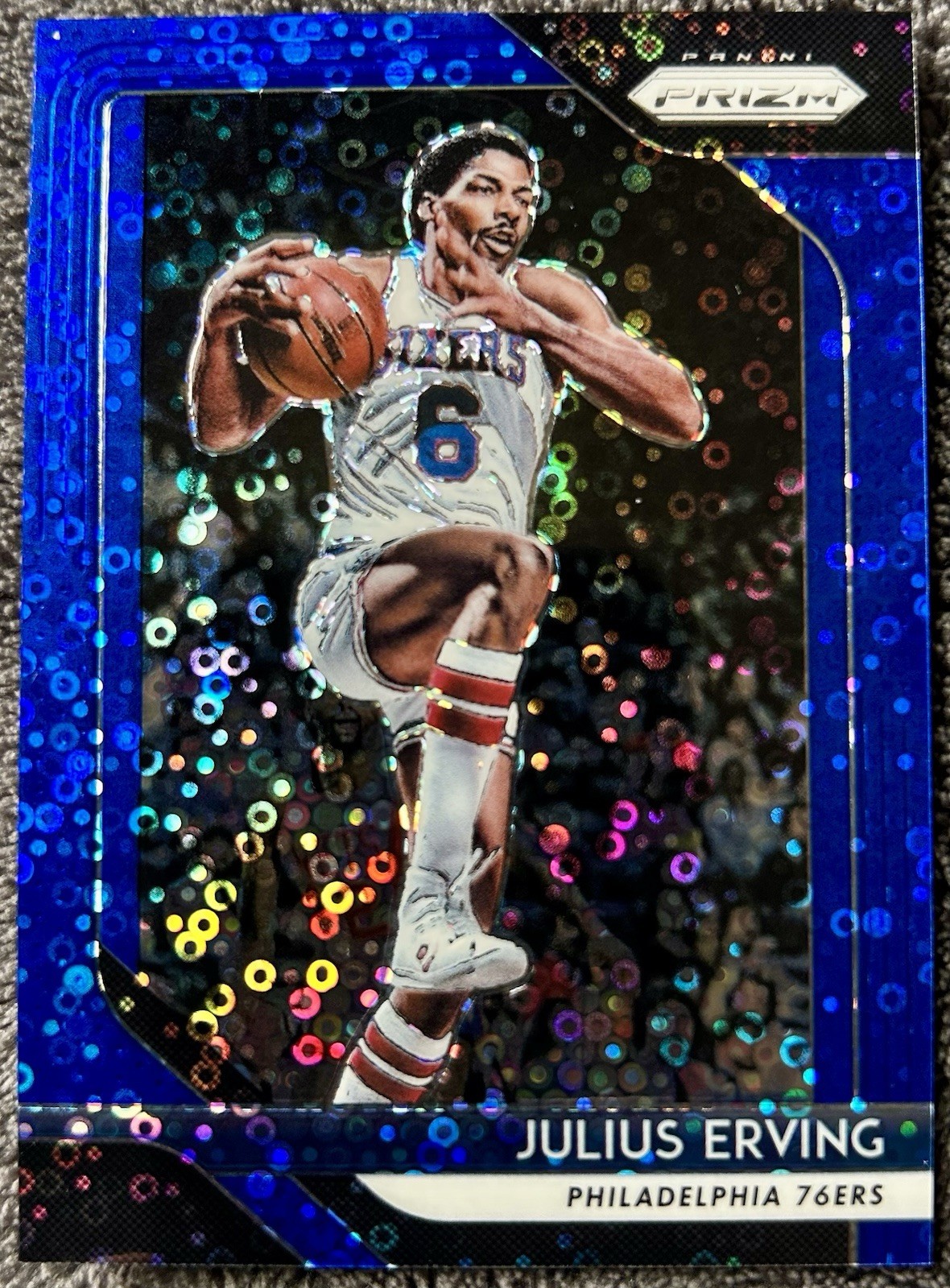2018-19 Prizm Fast Break Blue Disco #/175 JULIUS ERVING NO. 95 76ers