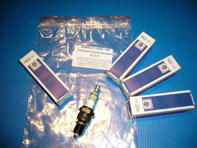4 Bougies d'allumage AC Delco pour Peugeot 505 TI, Renault Fuego, R5, R18 43XLS+ - Photo 1/1