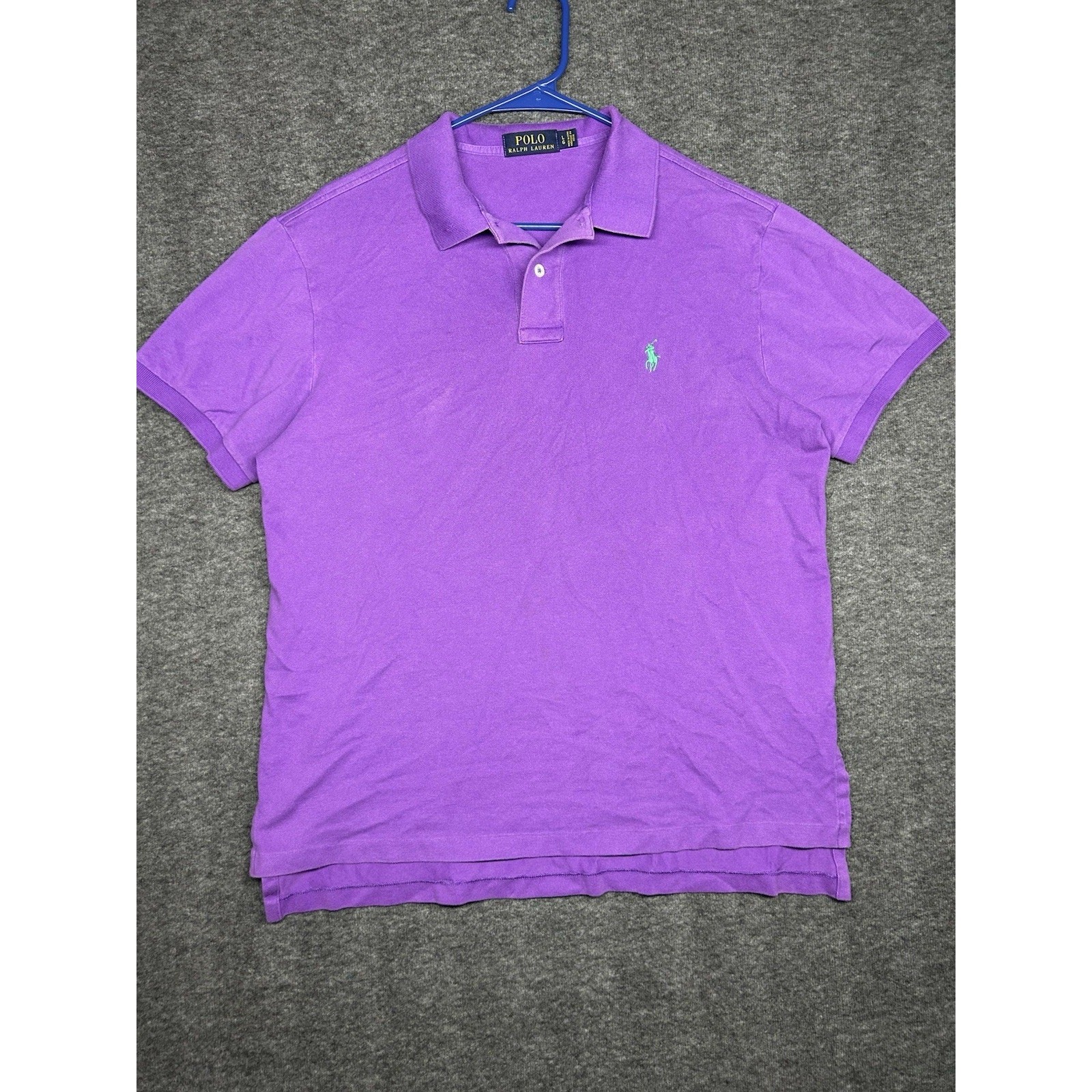 POLO RALPH LAUREN CAMICIA CLASSICA uomo grande viola verde pony