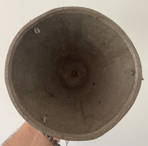 Maceta colgante de cerámica vintage Paolo Soleri con cadena de Arcosanti - Imagen 6 de 7