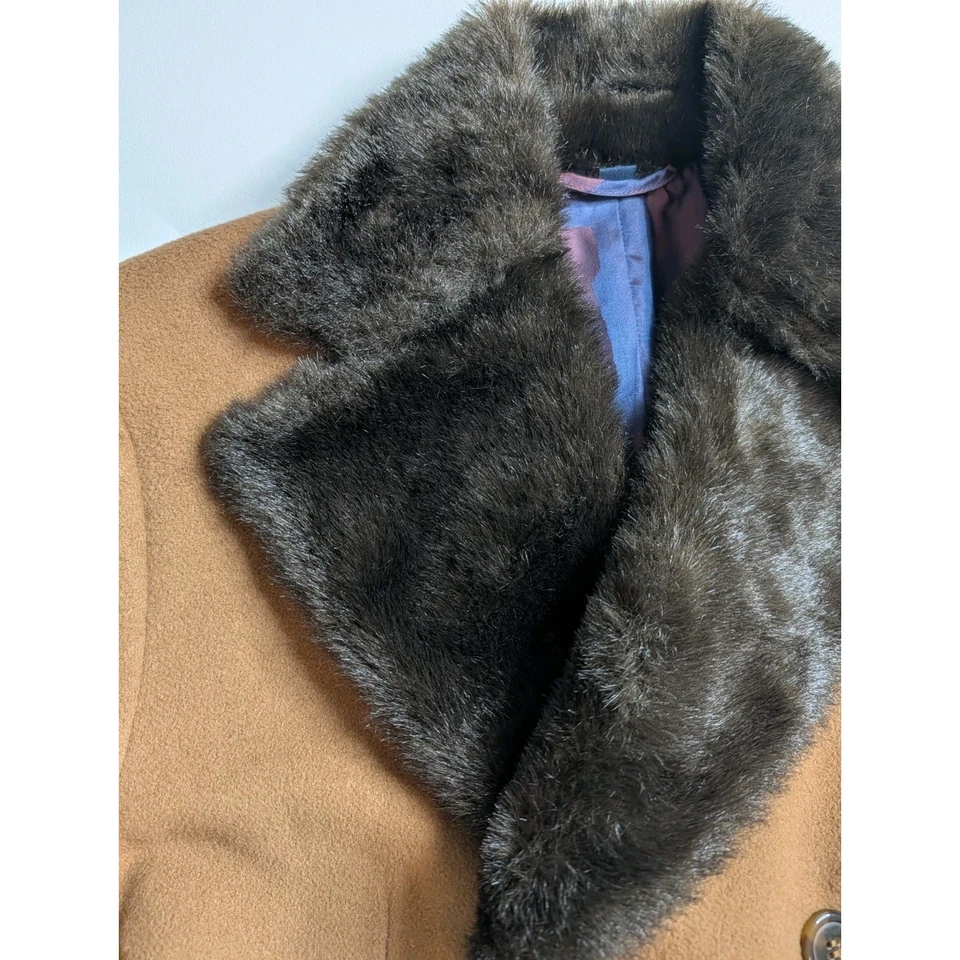 Мужское пальто Vivienne Westwood с воротником из искусственного меха и шерстяной кашемировой смесью размер 48 M - Изображение 3 из 4