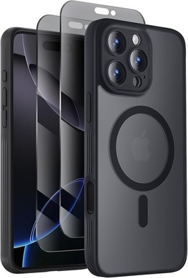 iPhone 16 Pro Max Case with Privacy Screen Protectors X2 and Camera Protection