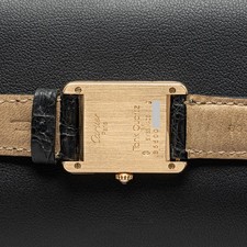 Cartier Tank Louis 866001 Yellow Gold White Roman Black Leather Quartz 3