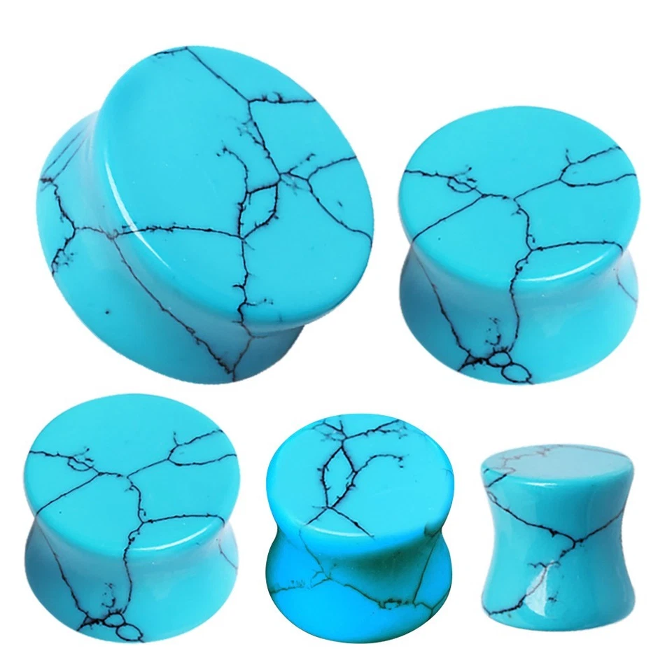 PAR de plugue de selim de pedra turquesa - Imagem 2 de 4