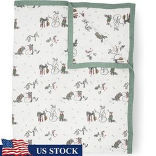 Premium Quilted Throw Blanket Super Soft Muslin Lightweight Kids Family Use