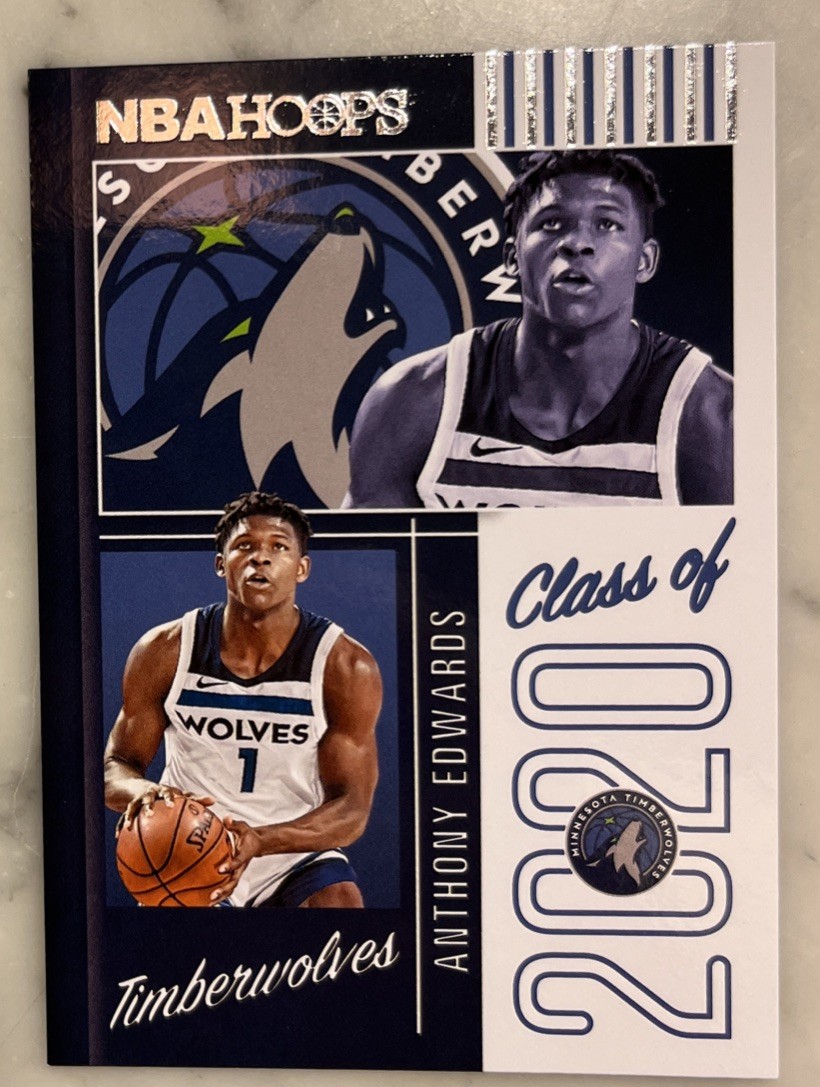 2020 NBA Hoops Anthony Edwards Class Of 2020 #2 Rookie Wolves -MINT CONDITION
