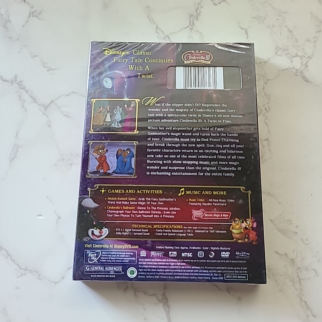 Disney Cinderella III 3 A Twist in Time NEW DVD 2007 With Music