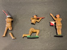 Antique Damaged Barclay Manoil Military Toy Soldier Firing Kneeling Prone Signal