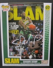 Figura de vinilo con cubierta Funko Pop firmada por Shawn Kemp Supersonics #7 NBA SLAM