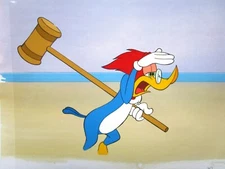 WOODY WOODPECKER Walter Lantz glasses croquet ORIGINAL PRODUCTION DRAWING + CEL