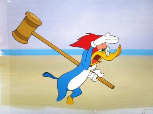 WOODY WOODPECKER Walter Lantz glasses croquet ORIGINAL PRODUCTION DRAWING + CEL