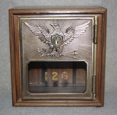 Antique USPS P O Post Office Postal Box Door Bank With Key