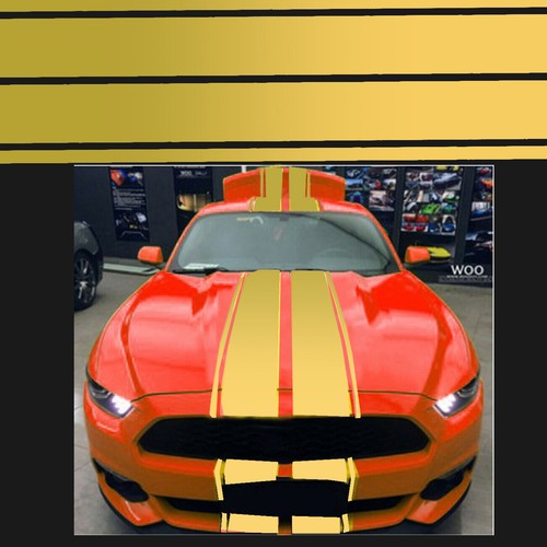 2M 3Roll Ice Film Gold Stripe Roof Trunk Stickers Vinyl Racing Decal Ch ...