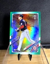 2021 Topps Chrome Ben Baller Patrick Corbin Green Refractor /99 Washington 