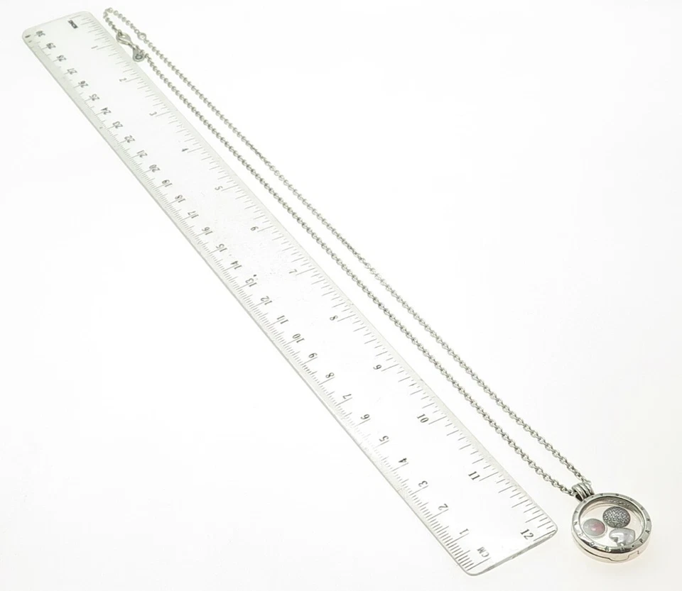 Collar Colgante Medallón Pandora Plata Esterlina 925 Creado en Laboratorio Rubí Dije 24" Foto 3 de 4