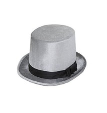 Top Hat - Grey/Silver - Ghost - Holidays - Costume Accessory - One Size