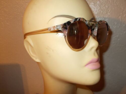 KREWE St. Louis Peach Tortoise Frame Silver Mirror Lenses Sunglasses