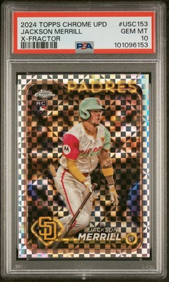 2024 TOPPS CHROME UPDATE X-FRACTOR #USC153 JACKSON MERRILL ROOKIE 