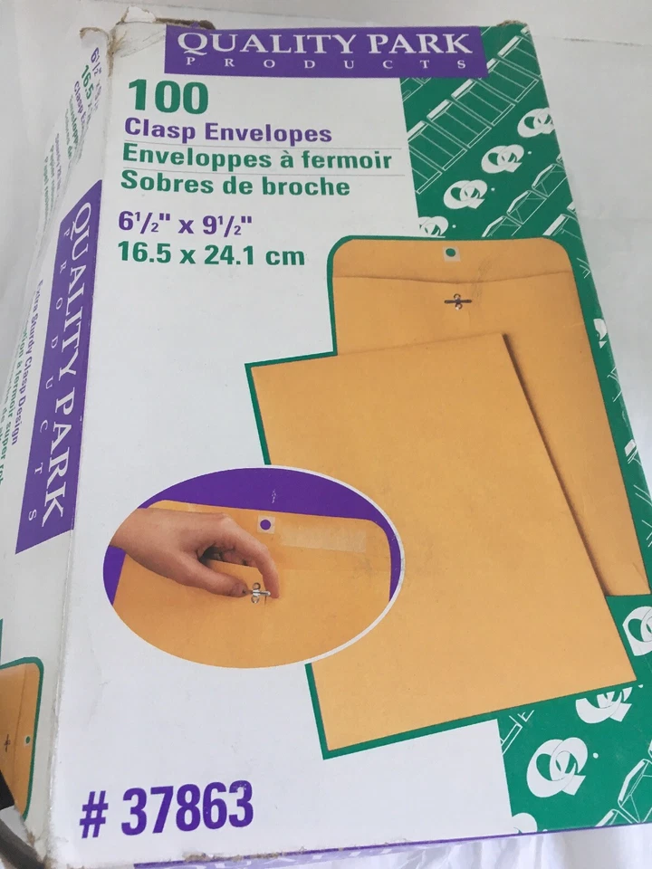 Quality Park 100 6 1/5” X 9 1/2” Metal Clasp Sturdy Envelopes 37863 - Image 4 of 4