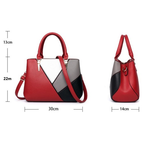 Bolso de hombro con figuras geométricas multicolores para mujer de cuero sintético en S mediano - Imagen 4 de 6