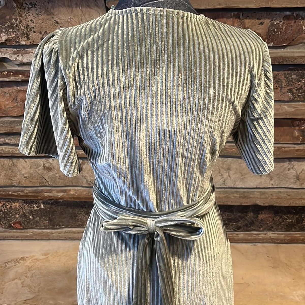 open lace back dress Stretch Silk Velvet Riley Midi Dress - Black main image 1