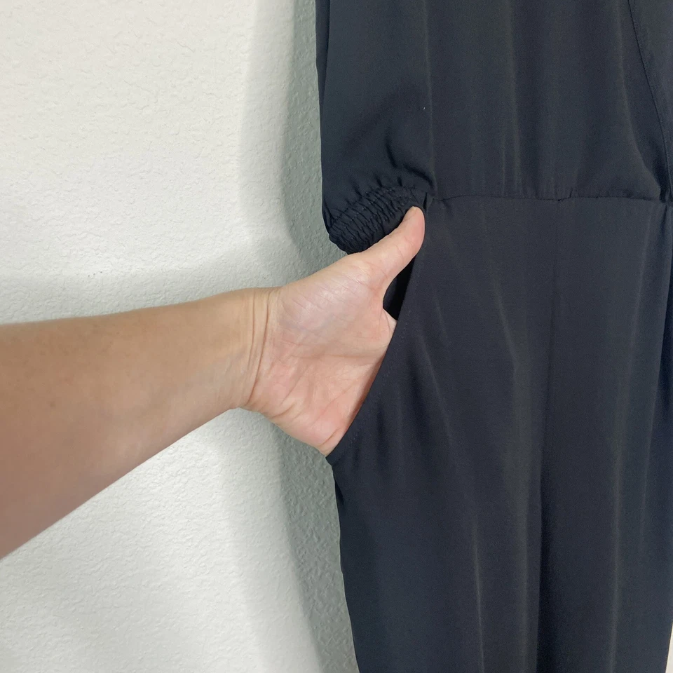 Mono negro con bolsillo en pierna acanalada envolvente sintética AQUA S Foto 4 de 4