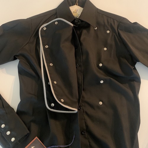 VTG Western Cowgirl Rodeo Pearl Snap Shirt Bib Women's 32 NEW NWT Panhandle Slim - Picture 4 of 21