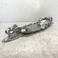 Arthur Court Bunny Rabbit Centerpiece Tray 2003 Polished Aluminum 24" x 7.5"