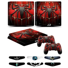 PS4 Slim Console Controllers Vinyl Skin Decal Stickers Covers Marvel Spider Man