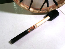 Drumbeater Hare artwork shamanic drumstick, skin or vegan drum, healing drum .