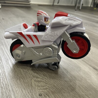 Paw Patrol, Moto Pups Wildcat Deluxe Pull Back - Vehículo de motocicleta con función y figura