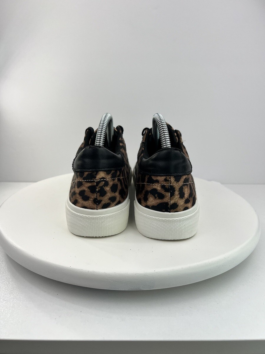 Zara Leopard Animal Print Lace Up Sneakers Trainers US 7.5
