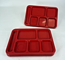 SiLite 614 School Cafeteria 6 Compartment Lunch Tray Melamine Divided Lot of 5