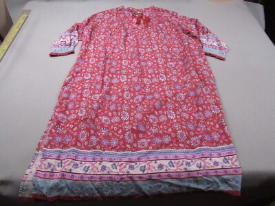 Natural Life Dress Womens Large Dara Boho Maxi Oversize Floral Kaftan Rayon