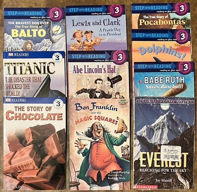 Lot Of 10 LEVEL 3 Readers: DK, Step into Reading, Scholastic, History, Science