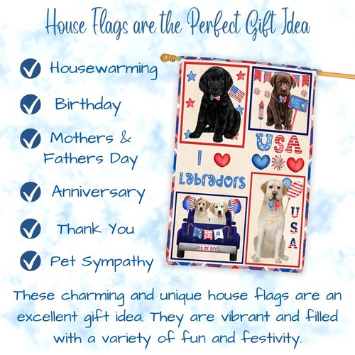 Labrador Dog House Flag Holiday Double Sided 28"x40" Many Designs NWT NEW - Picture 10 of 92