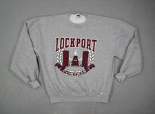 Vintage Lockport Porters Sweatshirt Mens Large Gray Russell Illinois Made in USA