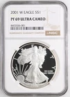 2001-W $1 Proof American Silver Eagle NGC PF69UCAM