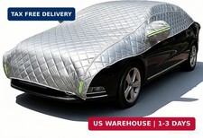 Padded Half Car Cover Hail Protector Universal Hatchback Sedan SUV