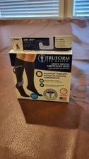 Truform 20-30mmHg Unisex Medical Compression Socks Closed Toe Black LARGE 38865