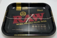 RAW Black Metal Rolling Tray - Large - 14'' x 11 '' x 1'' | Modern Free Shipping