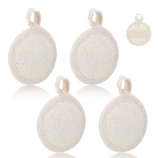 4 Pcs Natural Loofah Sponge Facial Scrub Pads Exfoliating Pads for Face Exfol...