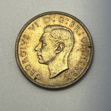 1950 Great Britain 2 Shillings XF AU Still Has Luster Copper-Nickel George VI