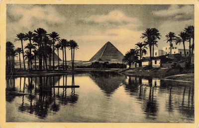 KAIRO, PYRAMIDEN GIZEH & MENA DORF - ALTE POSTKARTE (ref 6131/24)