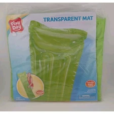Play Day Green Transparent Mat Inflatable Pool Float Adult 66x24x9" Raft