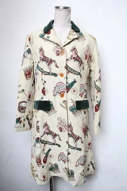 OFF WHITE Cappotto arazzo giocattolo Jane Marple bianco sporco S 25 05 01 020 JM