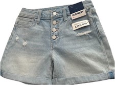 NWT GIRLS OLD NAVY DENIM SHORTS-SIZE 12 REGULAR-LIGHT DENIM BLUE-CUT OFFS